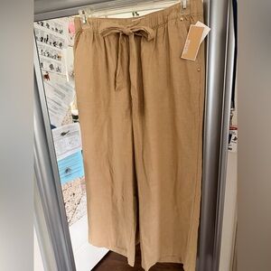 Michael Kors Resort Collection khaki wide leg crop pant, Large